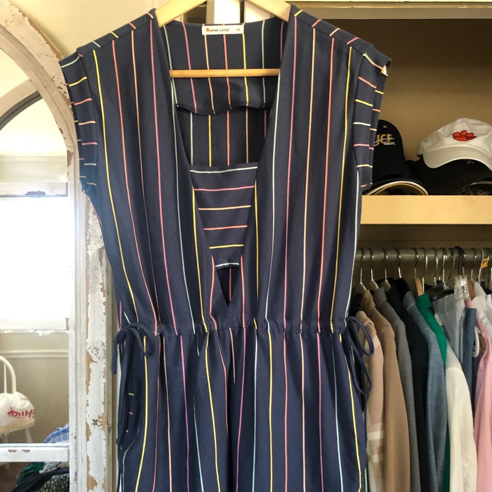 Navy blue mini summer dress